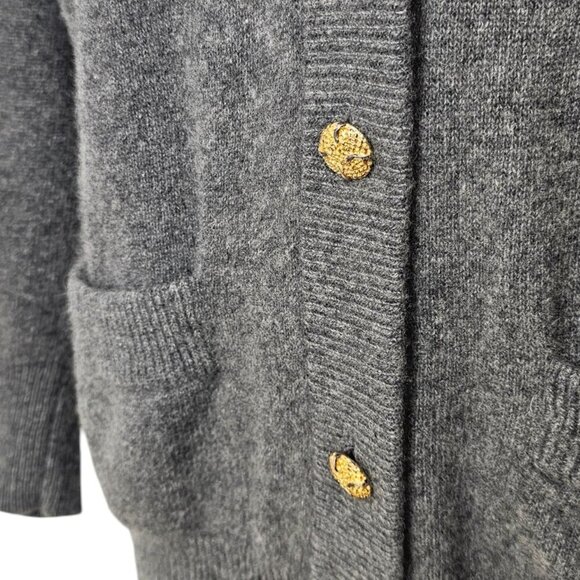 Nell Womens 100% Cashmere Button Front Cardigan, Grey Heathered, Sweater, Size L - Picture 4 of 7